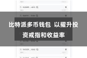 比特派多币钱包  以擢升投资戒指和收益率